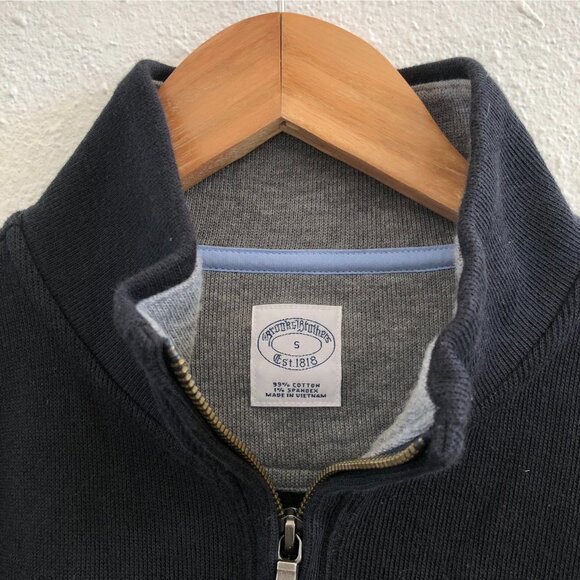 BROOKS & BROTHERS Cotton French Rib Half-Zip Sweater Size Small - Picture 6 of 9
